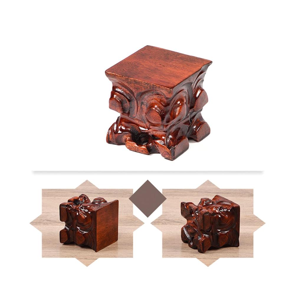 Erhöhen Sie den Charme Ihrer Teekanne mit einem Retro-Holzvasensockel - Quadratisch 7-9 cm hoch - Idealer Teekannenständer und Vasenhalter