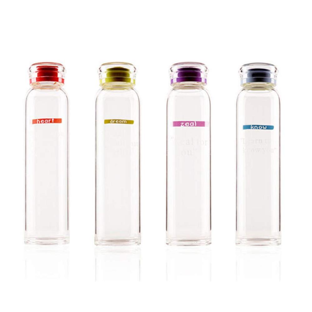 Hochwertige Thermosflasche aus Borosilikatglas | Leicht auslaufsicher & wiederverwendbar | Klarer Wasserbehälter für unterwegs | Gesunde Trinkflasche | Modernes Design | Ideale Glasflasche für kalte & heiße Getränke