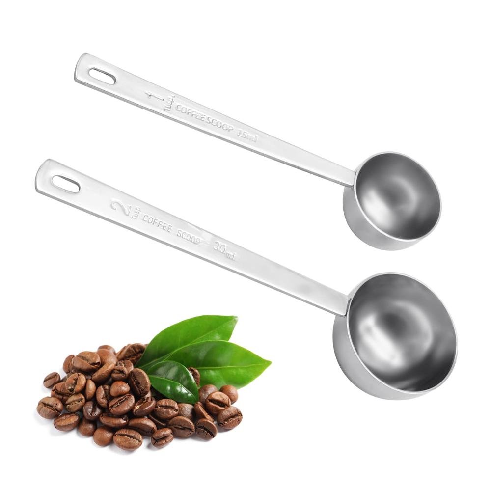 Premium Edelstahl Messlöffel Set - Präzise Dosierung Langer Griff - 2-teiliges Küchenhelfer Set für Perfekte Messungen von 15ml und 30ml - Kochzubehör für Präzises Backen und Kochen