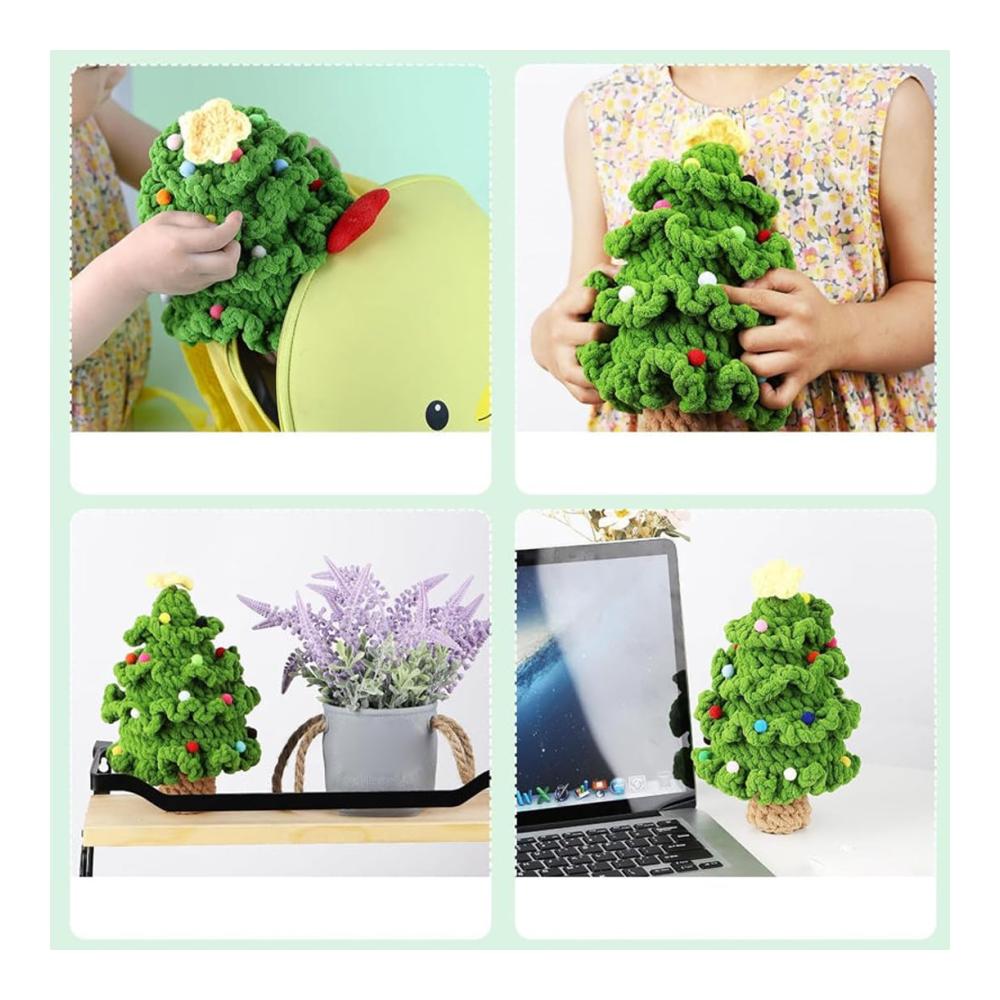 DIY Weihnachtsbaum Häkelset für Anfänger | Komplettes Häkelset mit niedlichem Xmas-Design | Perfekte Home-Dekoration für die Feiertage | Inklusive Urlaubsmotiven und Anleitung