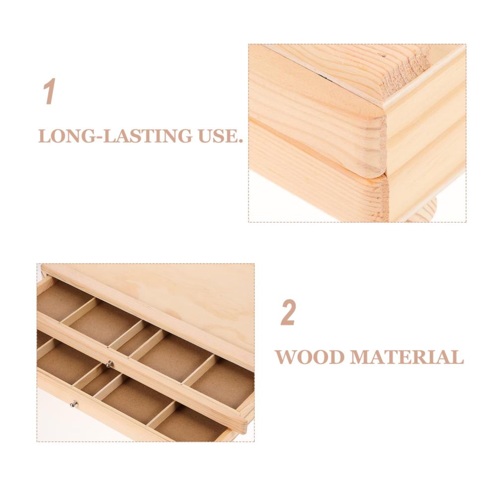 Malkästen Holzkunst Organizer für Pinsel & Stifte - Tragbare Künstlerbox mit Schublade | Aufbewahrungsbox aus Holz für Kunstbedarf & Werkzeug