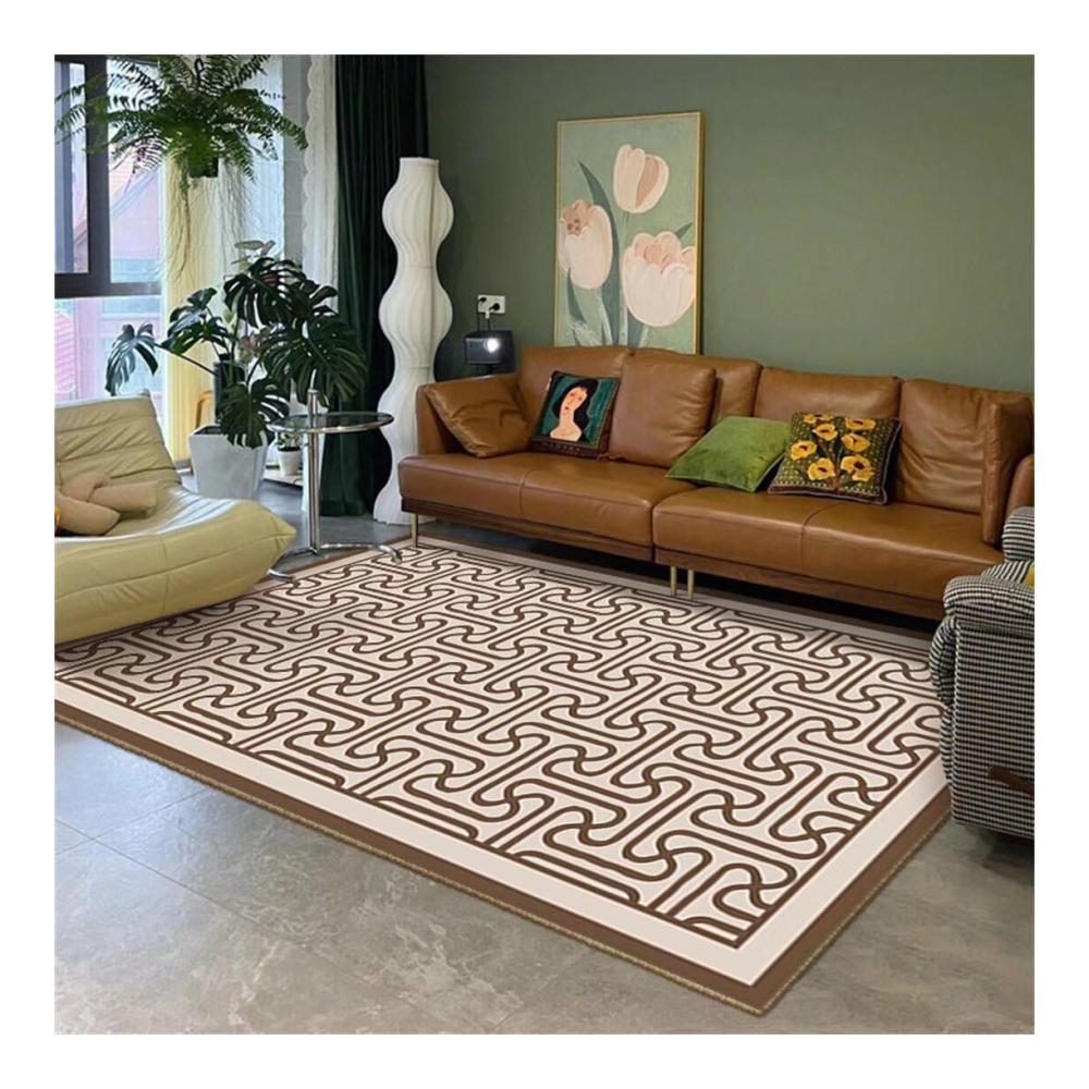Hochwertiger Teppich für Kinderzimmer und Wohnzimmer - Kunstvolles Design - Brauner 60x90cm Schlafzimmerteppich - Ideale Dekoration für stilvolle Räume - Designer Accessoires für Heimdek