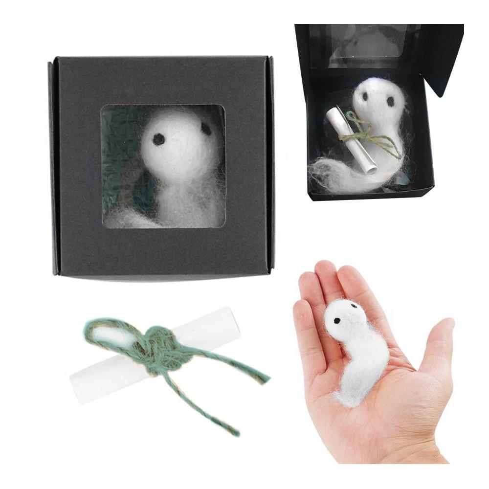 Bereichern Sie Ihre Partyfotos mit dem ultimativen Partyfotoautomat Zubehör! Adoptiere Einen Geist Mini-Filzpuppe Süßer Taschengeist mit Schriftrolle für Halloween-Geisterdekor