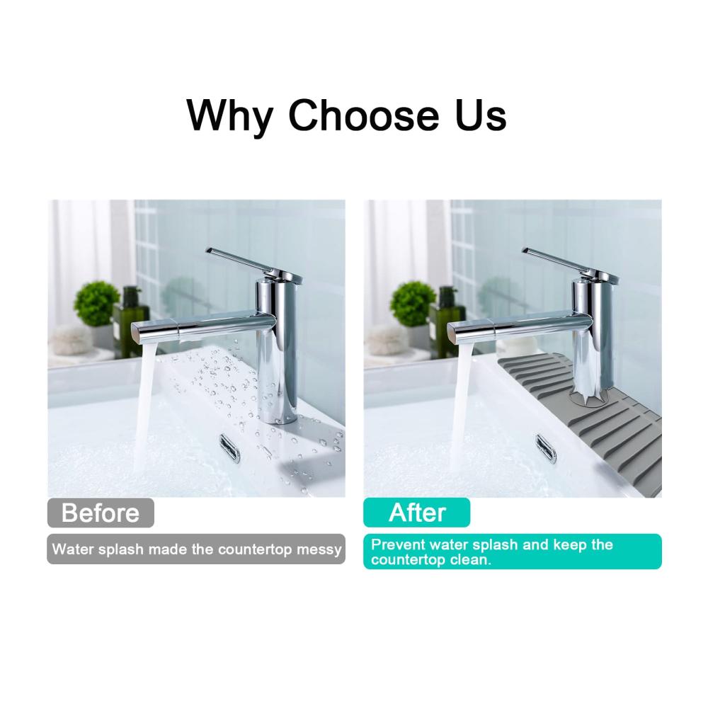 Premium Wasserhahnfilter 2er-Set Silikon-Auffangschale für tropfende Griffe | Küchen- und Badezimmer-Spritzschutzmatte | Trockenmatte gegen Feuchtigkeit | Ersatz für saugfähige Polyester-Matten