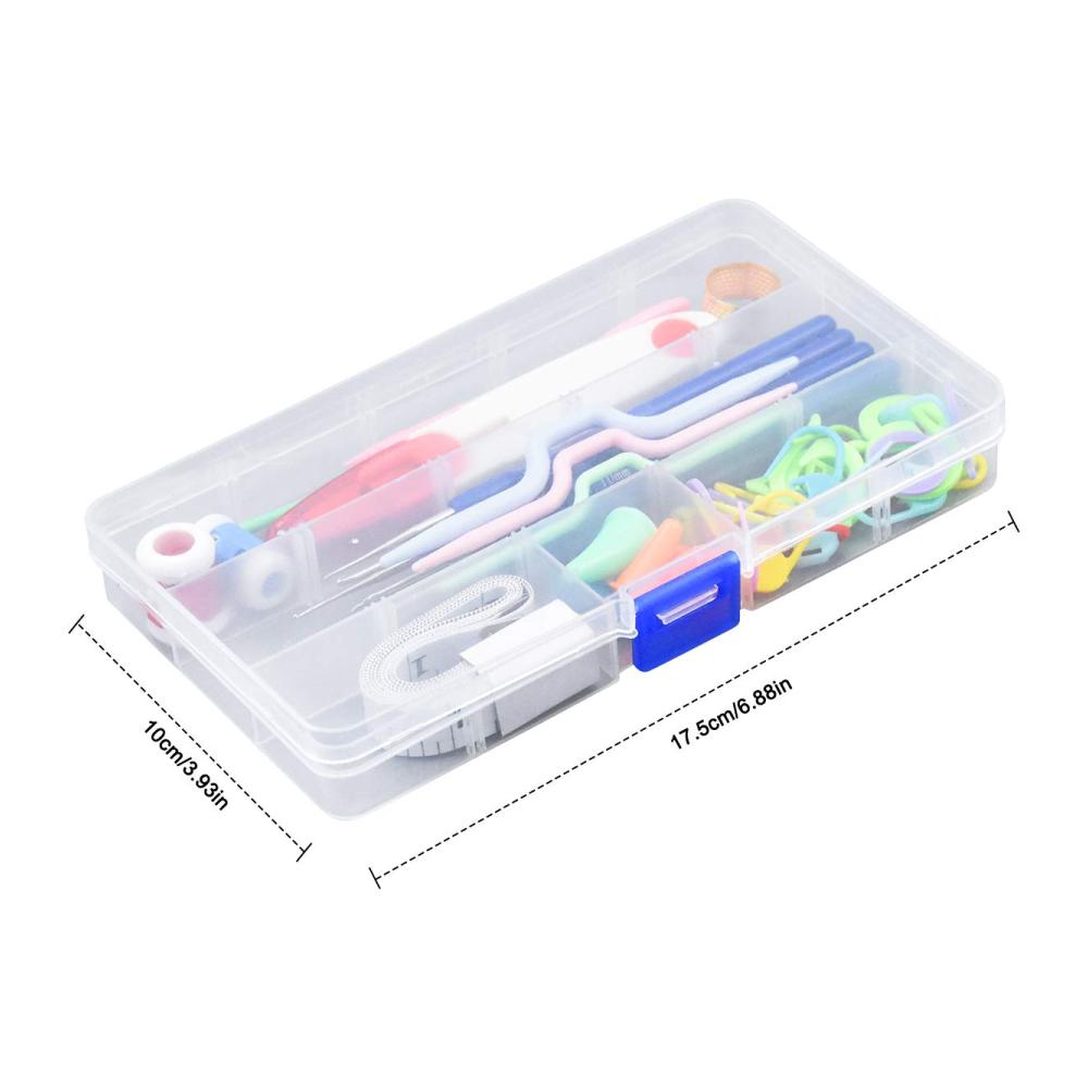 Bunte Häkelnadeln Set - 16-teiliges Stricknadel-Kit mit ergonomischem Design und Zubehör in praktischer Plastikbox - Perfektes Geschenk für Häkelfans und Näherinnen