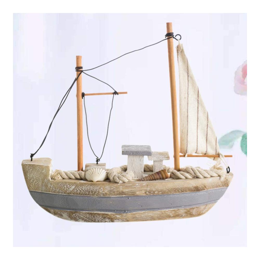 Einzigartige Vintage-Holzsegelboot-Figuren Nautische Sammlerstücke und dekorative Skulpturen für zu Hause. Perfektes Geschenk für Liebhaber von Segelbooten und maritime Dekorliebhaber (Farbe Wie gezeigt