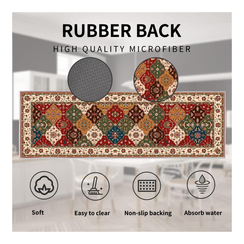 Erwecken Sie Ihre Küche zum Leben mit 2 rutschfesten Kaffee-Muster Küchenläufern – Ideal für Zuhause und Büro – Stil D 40x120cm & 40x60cm – Läufer