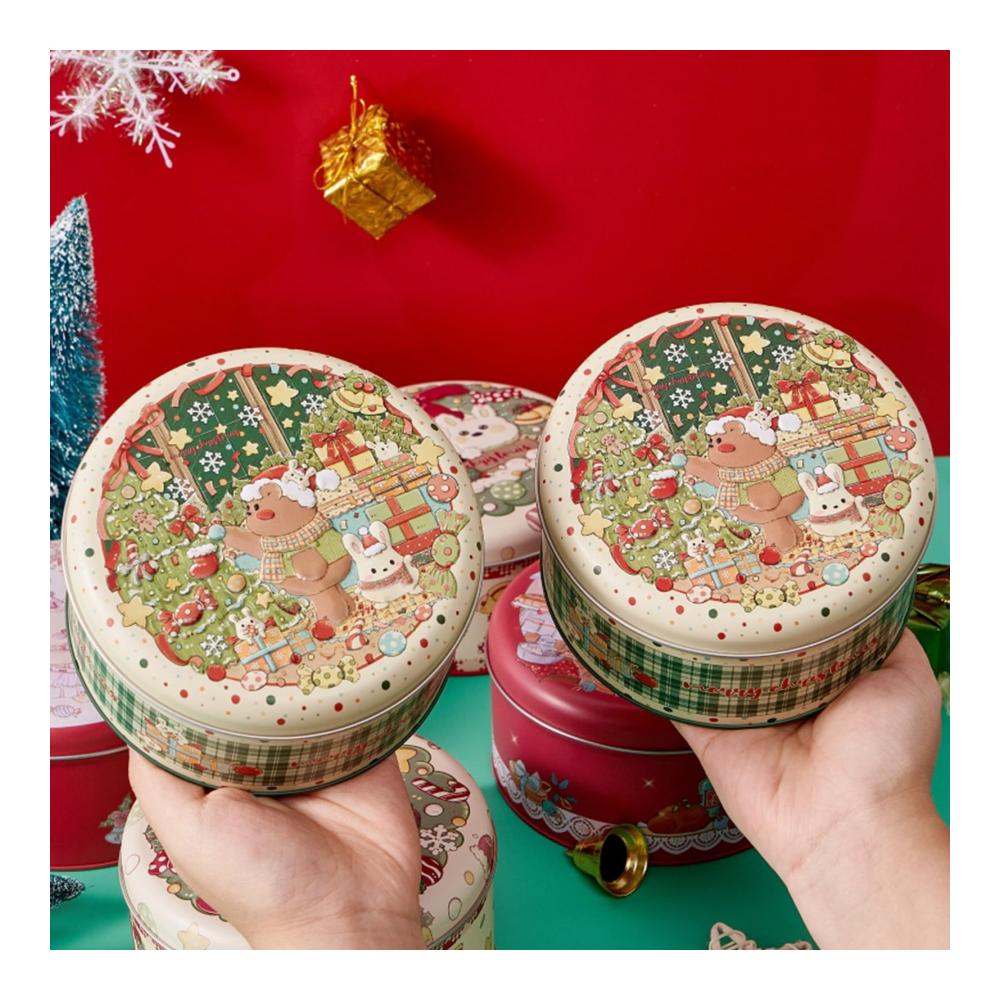 Weihnachtliche Keksdose aus Metall – Runde Blechdose für köstliche Plätzchen und Gebäck – Festliche Aufbewahrung für Weihnachten – Hochwertige Keksdosenkollektion für die Feiertage! 🎄🍪