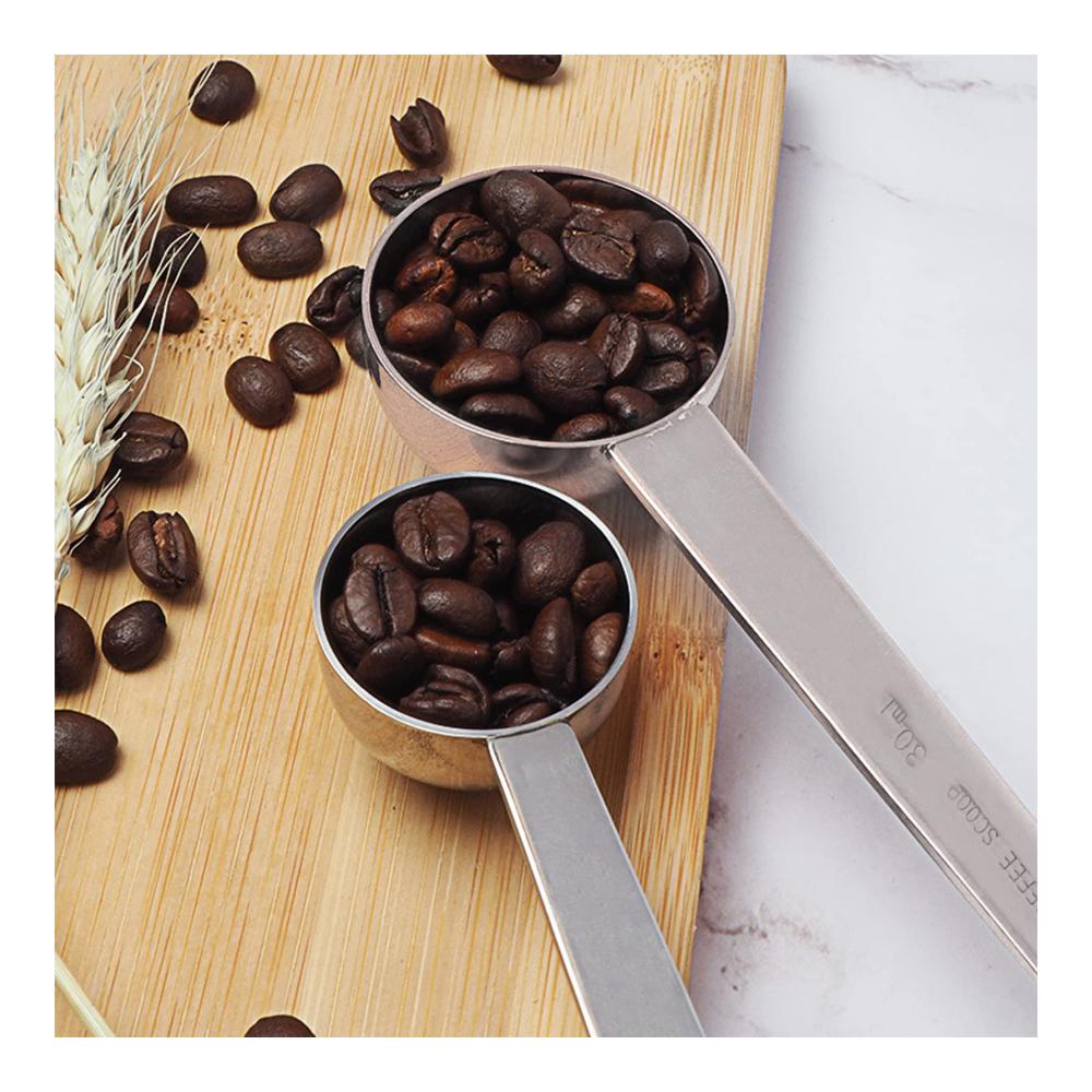 Premium Edelstahl Messlöffel Set - Präzise Dosierung Langer Griff - 2-teiliges Küchenhelfer Set für Perfekte Messungen von 15ml und 30ml - Kochzubehör für Präzises Backen und Kochen