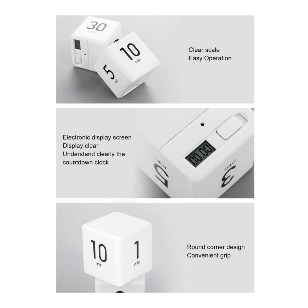 Eieruhren Cube Timer mit Schwerkraftsensor - Perfekt für Zeitmanagement beim Training und Spielen - Anzeige für 1 3 5 10 & 15 20 30 60 Minuten - Multifunktionale Digitalu