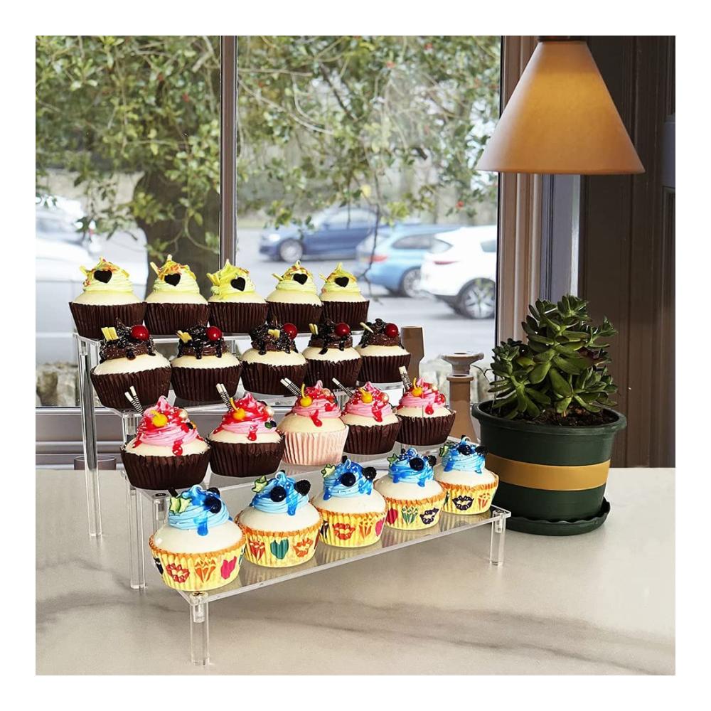 Erstaunlicher 4-Stufen Acryl-Präsentationsständer Transparentes Display-Rack für Cupcakes perfekte Tischdekoration und Organizer - Stilvoll und funktional für jede Veranstaltung