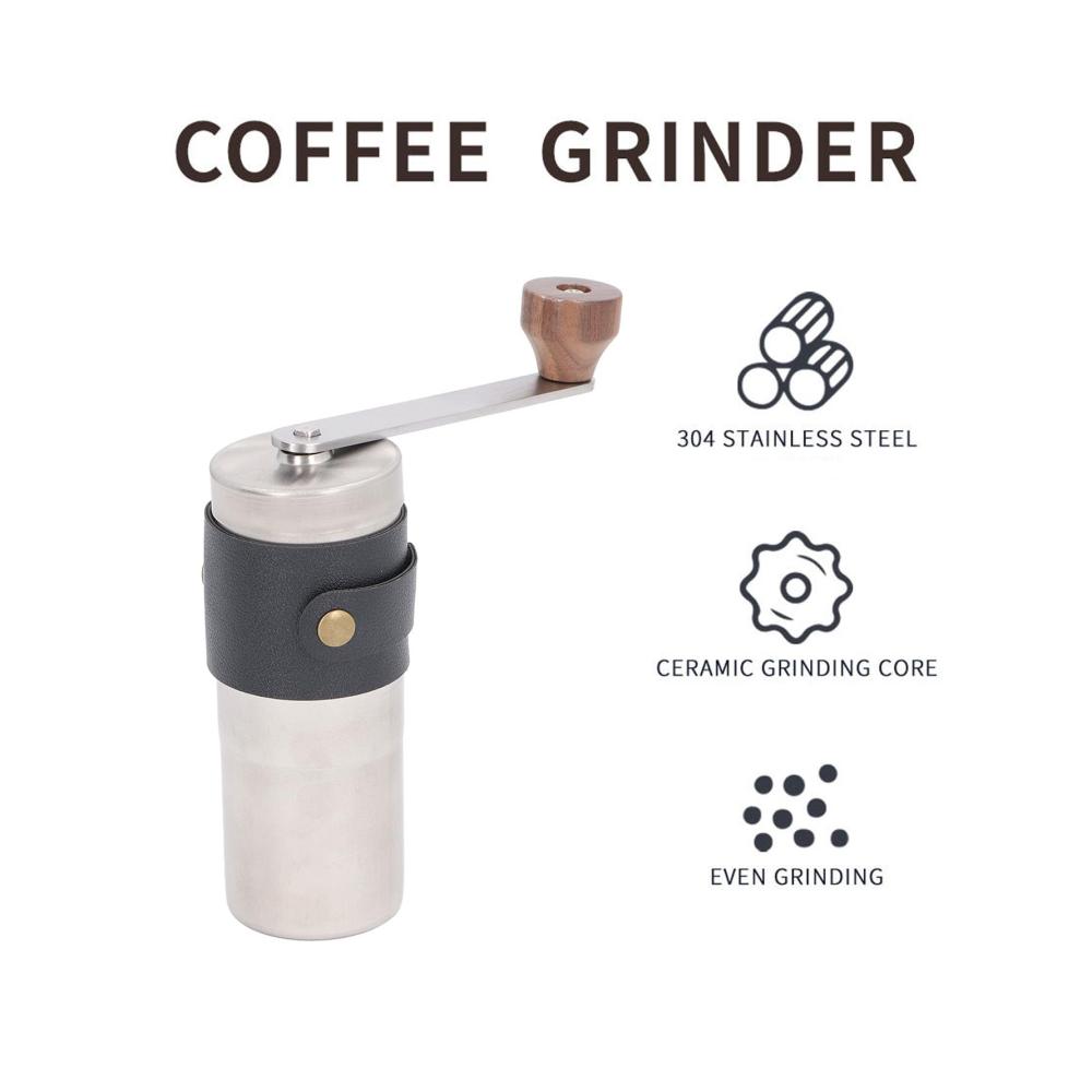 Entfalten Sie den vollen Kaffeegenuss Hochwertige Manuelle Kaffeemühle aus Edelstahl mit stilvollem PU-Lederetui | Perfekt für Heimkaffee und French Press | Tragbare Hand-Kaffeebohnenmühle für frisch gemahlenen Kaffee unterwegs | Genießen Sie aromatische Momente jederzeit und überall