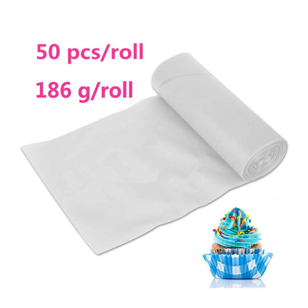 Professionelle Einweg-Spritzbeutel auf Rolle - 50 Stück verdickte 305 cm - Ideal für Kuchendekoration Cupcakes Desserts & Backen - Leicht zu handhaben & hygienisch
