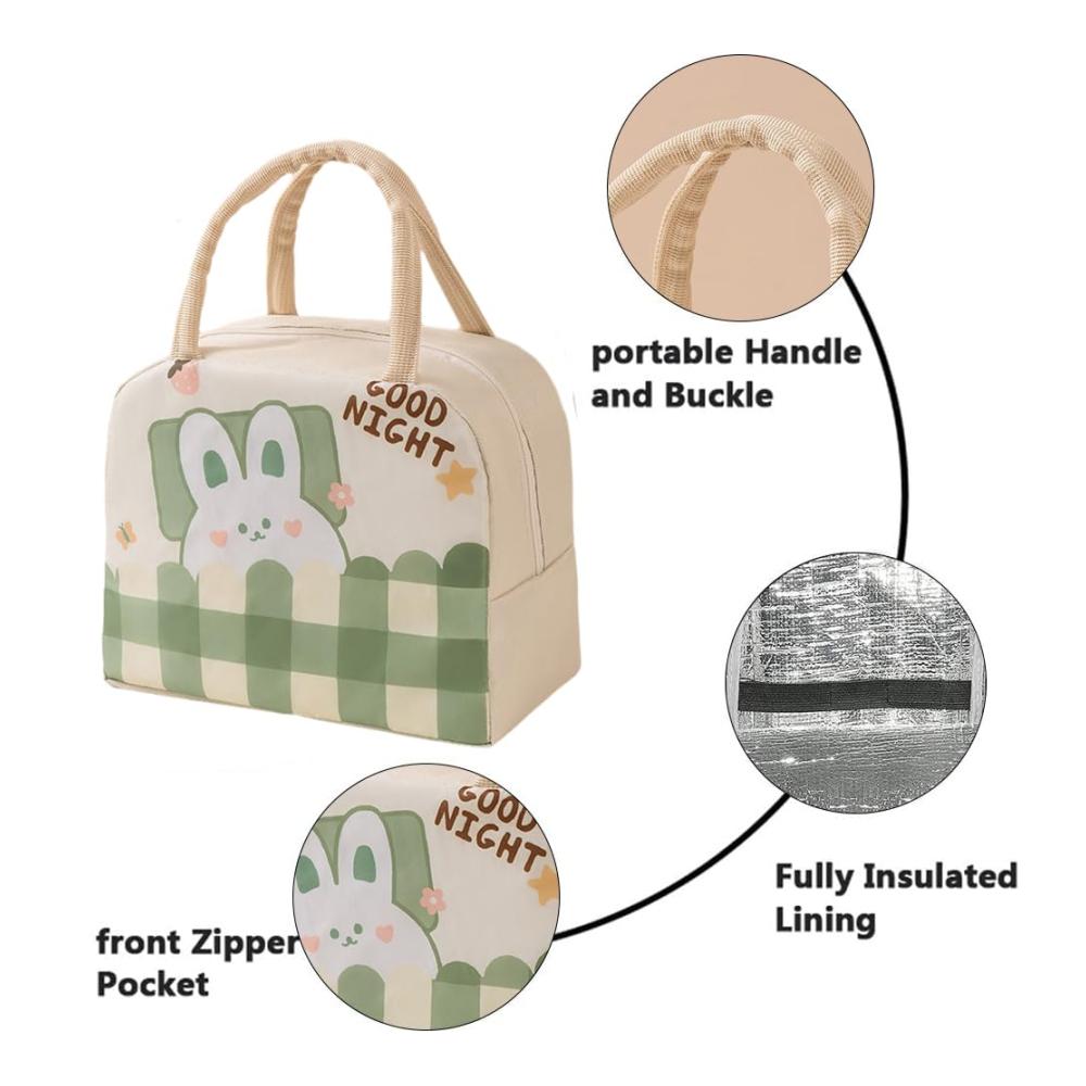 Cartoon Lunch Taschen für Kinder | Isolierte Lunchbag | Niedliche Tote Tasche | Wiederverwendbar & Wasserdicht | Ideal für Schule & Arbeit | Tragbare Lunchbox | 23x