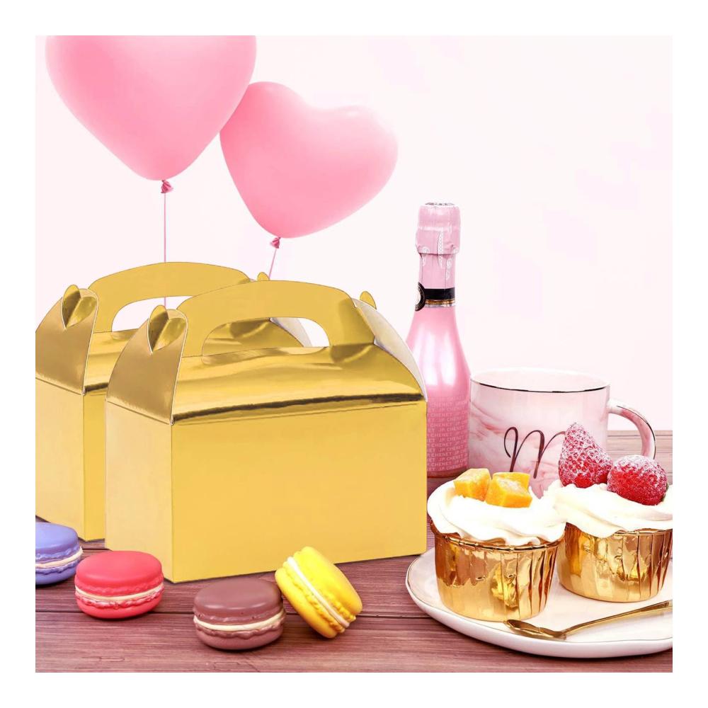 Goldene Hochzeitsdekoration Elegante Gastgeschenkboxen für unvergessliche Momente - 12 Stk. Geschenkboxen aus stabilem Karton ideale Geschenkverpackung für Weihnachten Kindergeburtstage und Hochzeitsfeiern