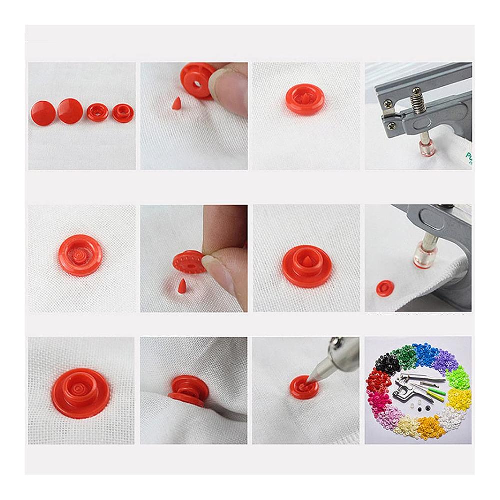Handwerkzeuge 150 Sets Kunststoff-Harz No-Näh-Knöpfe Verschlüsse in Herz/Stern/Blume - Druckknöpfe Zangen-Set für DIY-Nähprojekte - 15 Farben T3 T5 T8 Zange inklusive - Perfekte Nähwerkzeuge für alle Kleidungsstile
