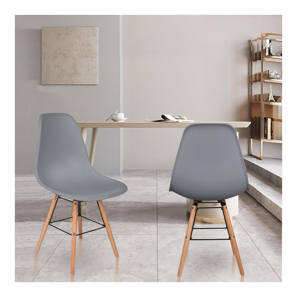 Entdecken Sie den Komfort Homewell Esszimmerstühle Set mit 8 Stühlen – Ergonomisch Modern Grau – Stilvoll für Küche und Esszimmer – PP-Kunststoff Massivholzbeine Metall Fußstütze