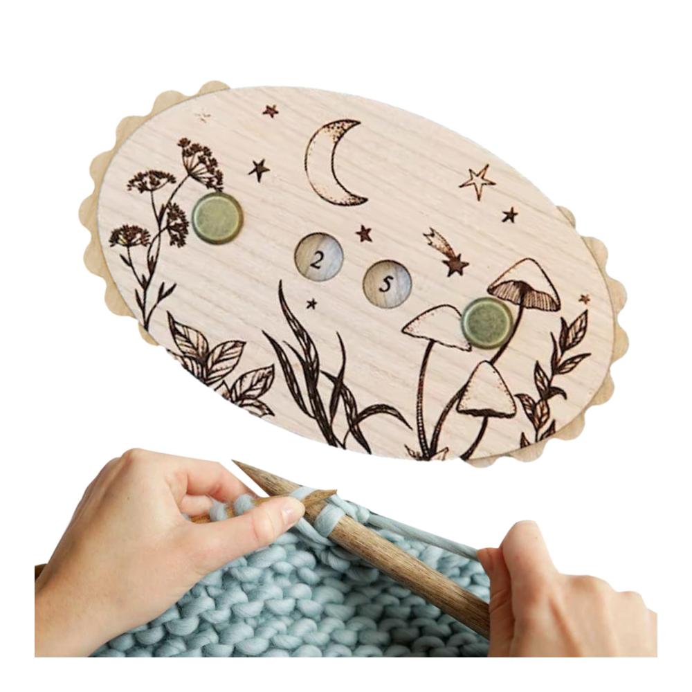 Strickreihenzähler aus Holz - Praktisches Häkelzubehör - Stabiler Reihenzähler für Strick- & Häkelprojekte - Ideales Nähwerkzeug & Bastelzubehör - Hochwertiger Strickzähler zum Zählen von Reihen