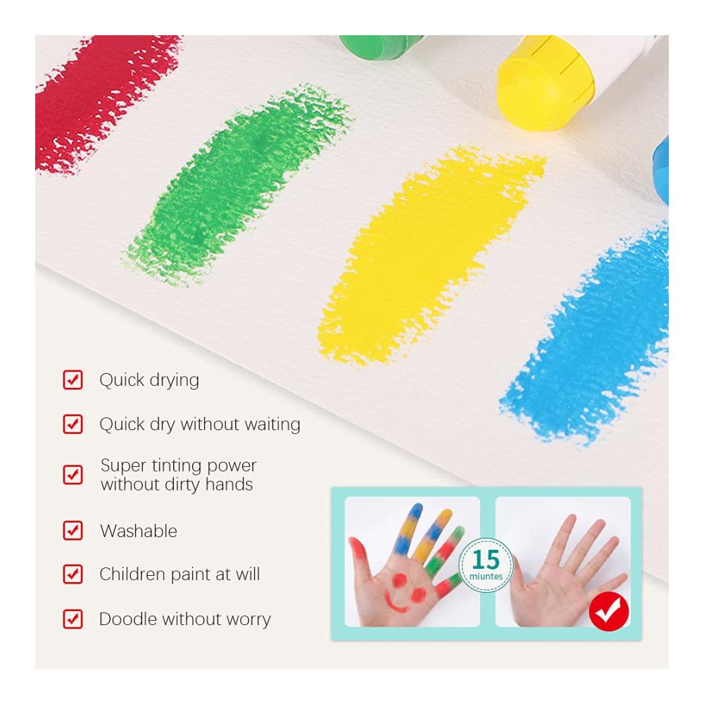 Gouache Sticks & Filzstifte Set 24 Farben Malwerkzeuge für Künstler - Sichere waschbare Materialien - Ideal für Malerei und Zeichnung