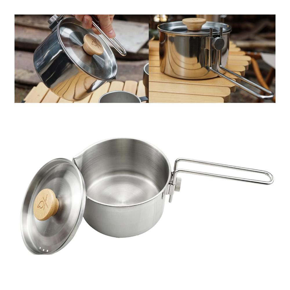 Stielkasserolle Kochtopf 1L Edelstahl Milchtopf mit Deckel und Dampfloch | Schnellkochtopf für Nudeln | Abnehmbarer Griff | Für alle Herdarten | Praktischer Wasserkocher