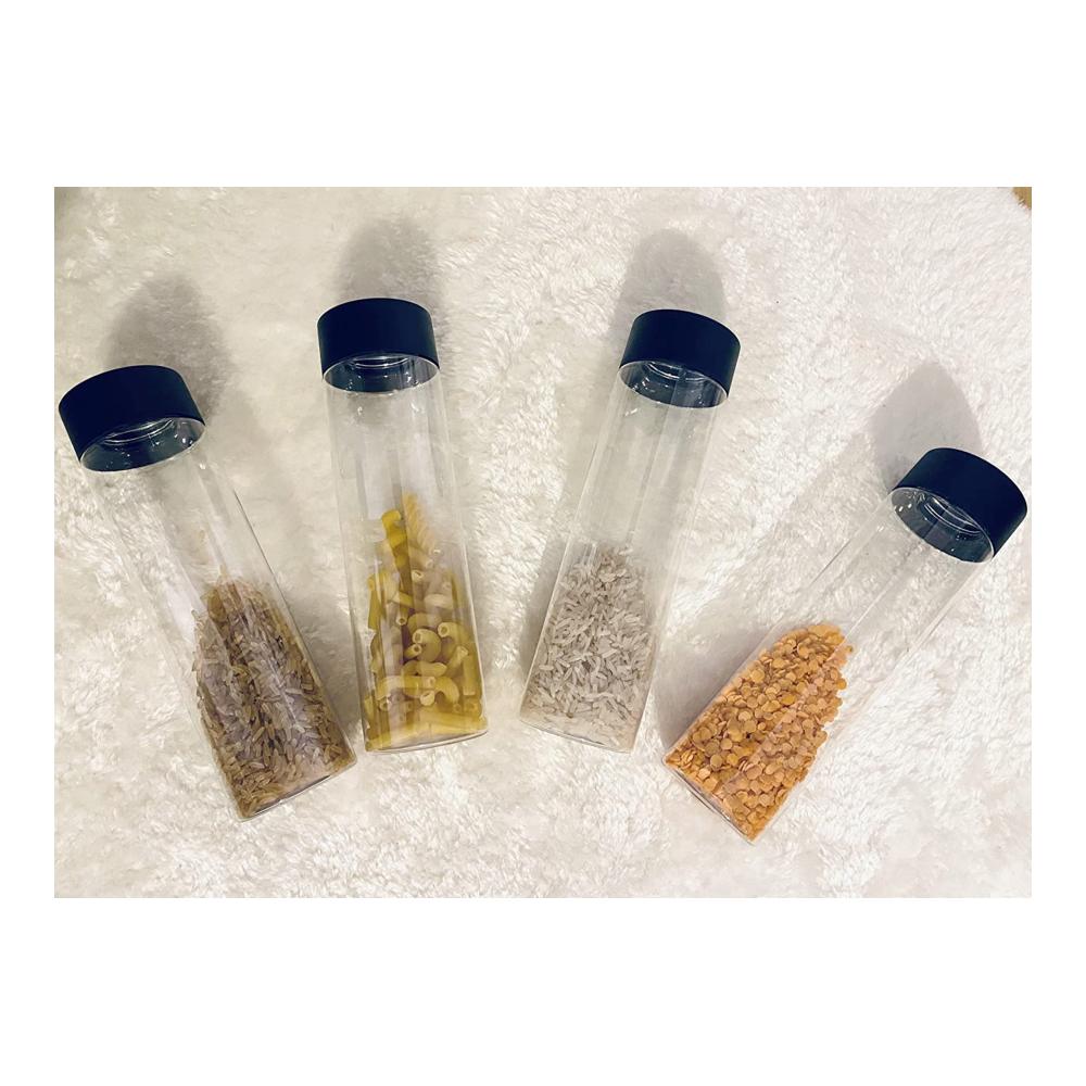 20 Stück Einmachgläser 350 ml mit schwarzen Deckeln - Transparente PET-Smoothie-Trinkflaschen für frische Getränke und Saft - Wiederverwendbare Behälter für hausgemachte Kö