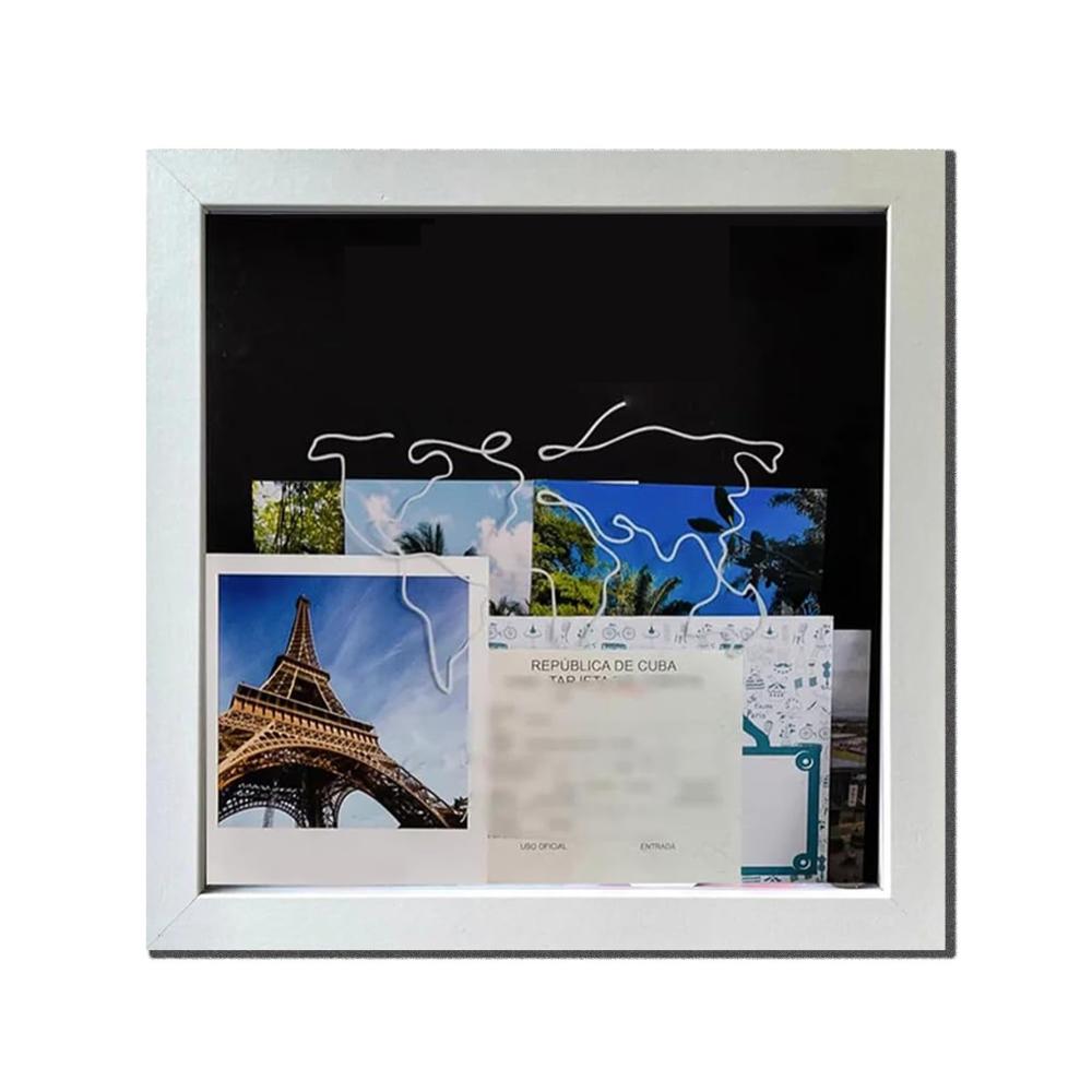 Entdecken Sie den Objektrahmen Weltkarten- und Flugzeugdesign-Abenteuer-Archivbox - Ideal für Andenken Auszeichnungen Hochzeiten und mehr! (12x12 Zoll