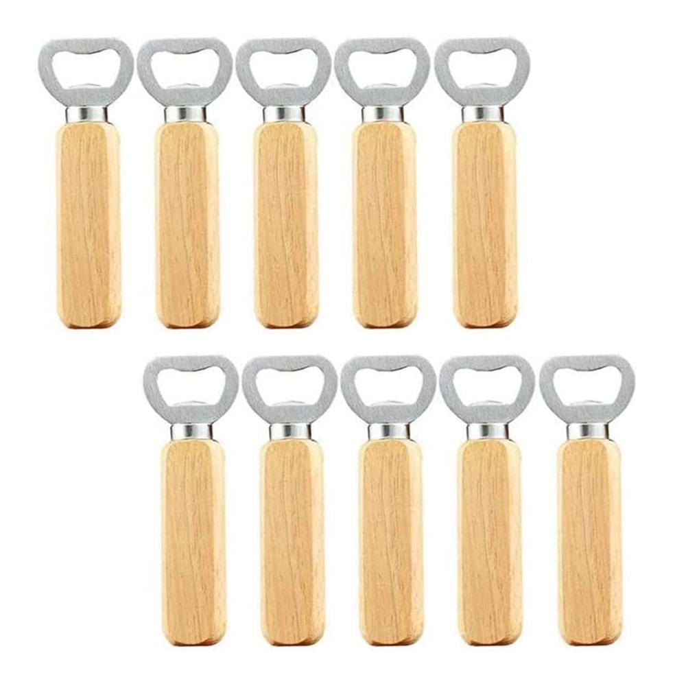 Edelstahl Flaschenöffner-Set mit Holzgriff 10 Stück Eleganter Kapselheber für Bier & Getränke Ideal für Küche Bar & Partys Langlebig & Tragbar Perfektes Geschen
