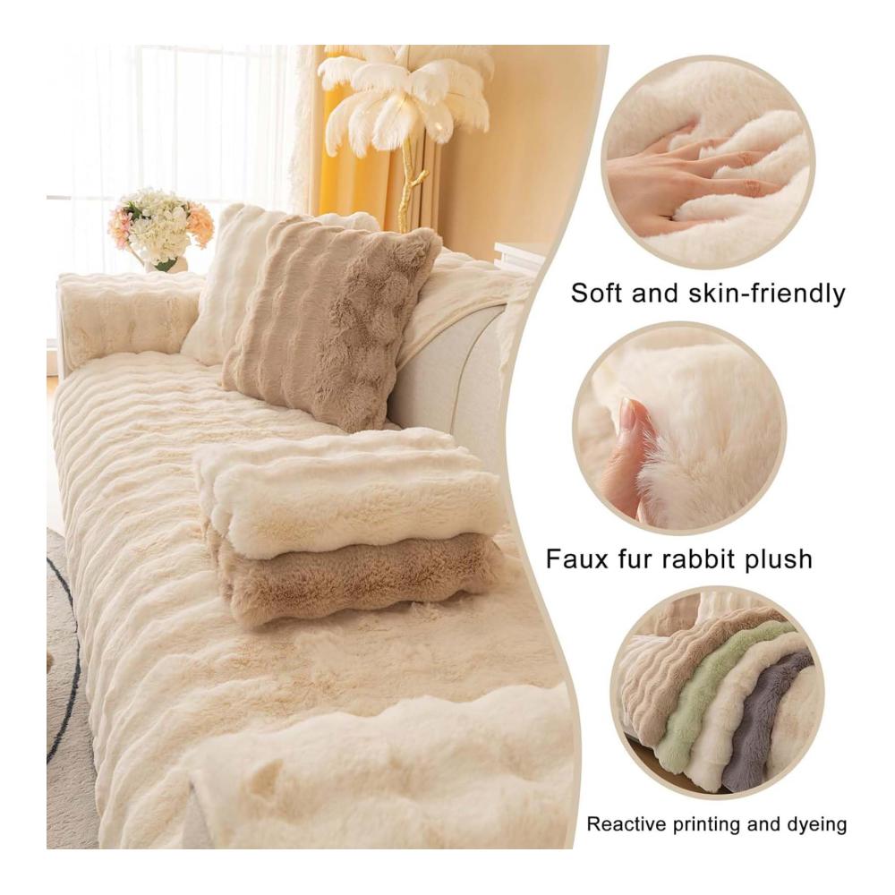 Entdecken Sie Luxus mit unseren Kaninchen Plüsch Sofaüberwürfen! Perfekter Schutz für 1/2/3/4-Sitzer L-Form Ecksofa U-Form. Rutschfest und ideal für Haustiere - Sofaschoner für Hund und Katze inklusive. Erleben Sie Komfort und Stil in Einem