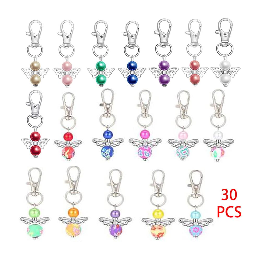 30 Stück Multicolor-Schutzengel Schlüsselanhänger Pack – Ideales Gastgeschenk für Taufe Hochzeit Weihnachten und Kommunion – Engel Anhänger Set für besondere An
