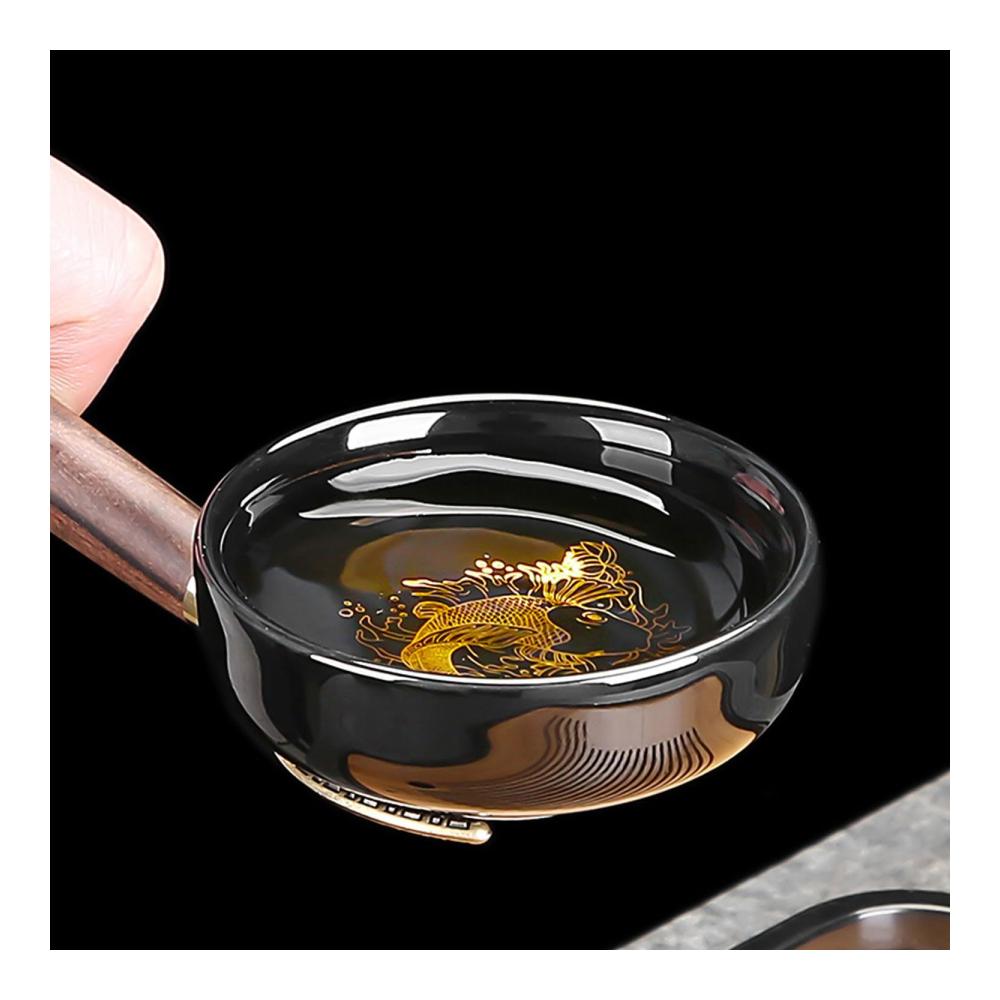 Keramik Teeservice Japanische Teekanne für Matcha Tee - Büro und Empfangs Kung-Fu Set mit Seitengriff - Stilvoll servieren (Farbe 18