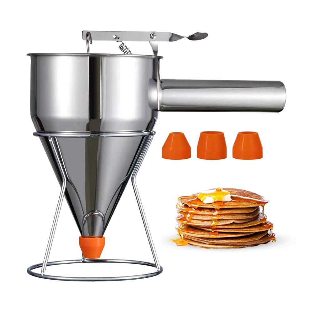 Sahnespender | Edelstahl-Trichter-Kuchenspender mit Ständer - Perfekt für Cupcakes Waffeln und mehr | Backspaß garantiert