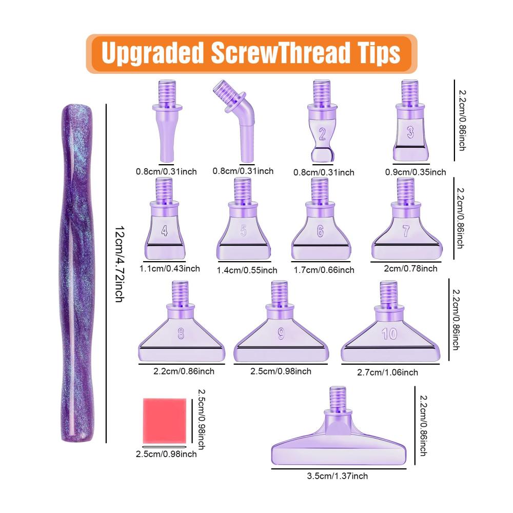 Entdecken Sie das Ultimative DIY Diamond Painting Werkzeug & Zubehör Set für Künstler Papasgix 20-teiliges 5D Diamond Painting Stift Set inklusive Metall Ersatzköpfen - Perfekt für Mosaikherstellung und mehr! (Violett Lila