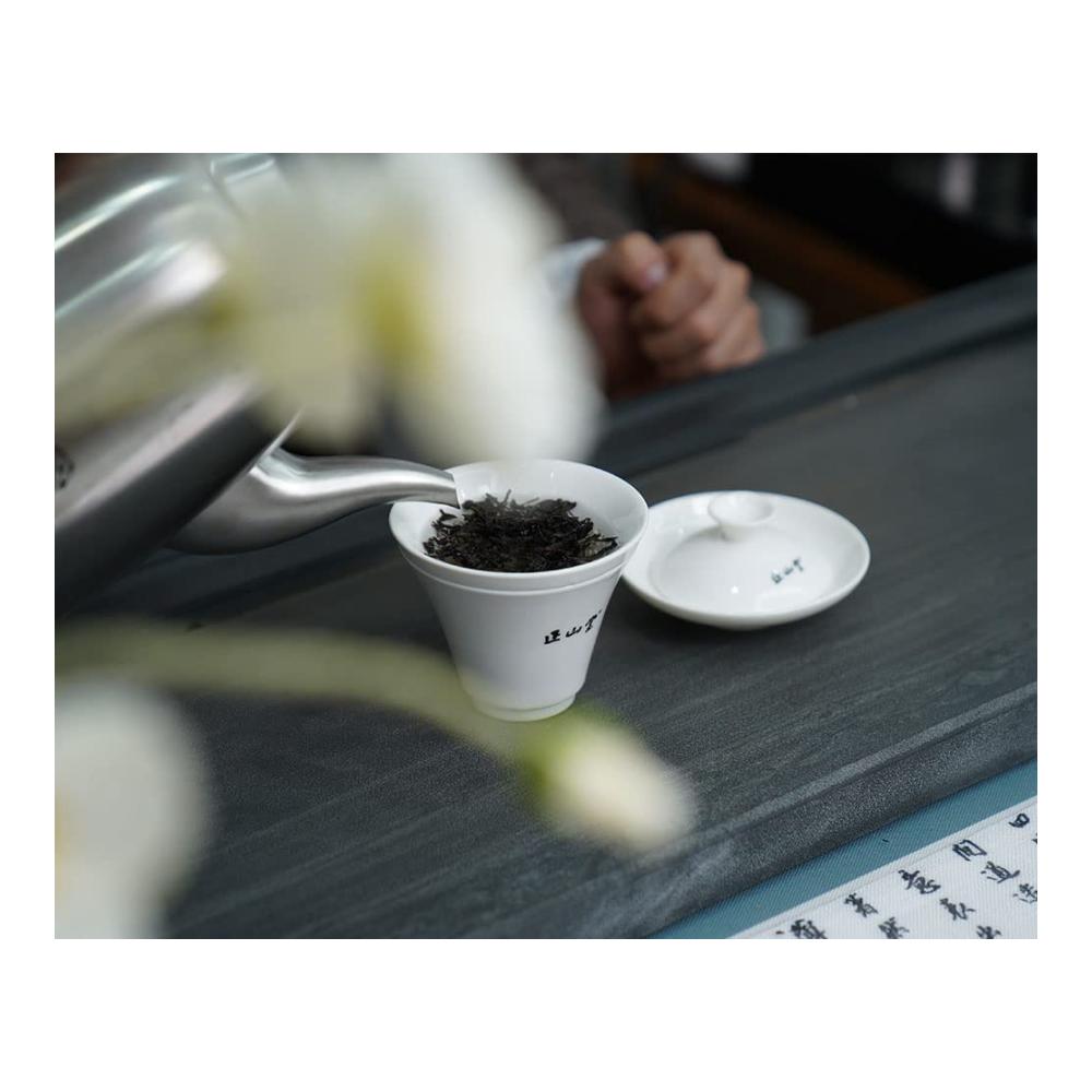 Exquisite chinesische Teetassen mit Sieb Deckel & Untertassen – Perfektes Kung Fu Tee-Set für Reisen & Zuhause – Inklusive Gaiwan für lose Teeblätter – 90 ml Kapazität