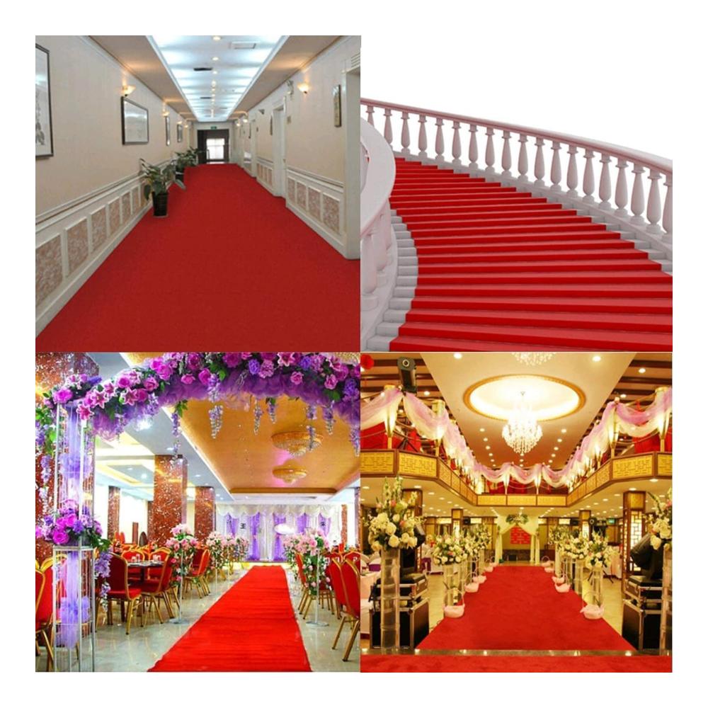 Premium Roter Gangläufer-Teppich Perfekt für Hochzeiten und Partys! Hochwertiger Einwegteppich für glamouröse Laufstegmomente. (Rot 25 mm 12