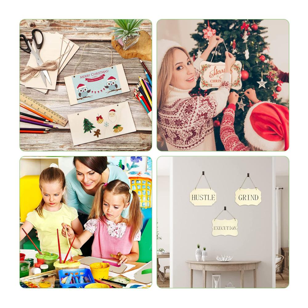 Entdecken Sie die Naturschönheit mit 12 Unbehandelten Holzschildern! DIY-Hängeschilder mit Juteseil ideal zum Brandmalen Malen Schreiben und Dekorieren. Blanko Rechteckform mit 2 Löchern. Einzigartige Gestaltungsmöglichkeiten für kreative Köpfe
