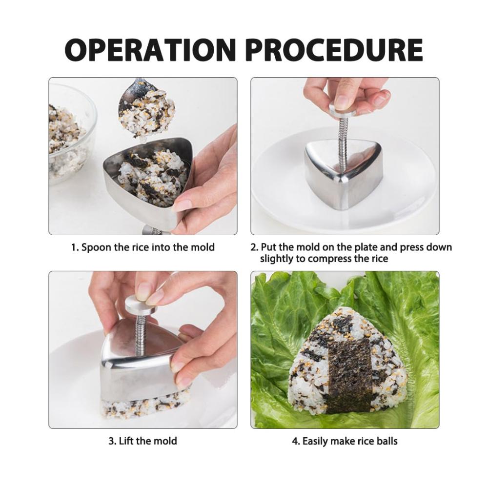 Sushi Teller Set mit Onigiri Form | Praktisches Sushi Zubehör für DIY Kochen | Dreieckige Schalen für perfekte Reisbällchen | Inklusive Onigiri Maker und Sushi Form Kit
