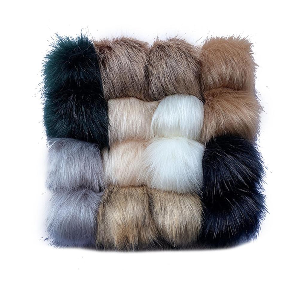 Strick- & Häkelzubehör 16er Set Kunstfell Bommel mit Druckknopf - 8CM/10CM/12CM/14CM - Vielseitige Fellbommel für Mützen Hüte Schuhe Schals Taschen & Schlüsselanhänger - Hochwertige Accessoires