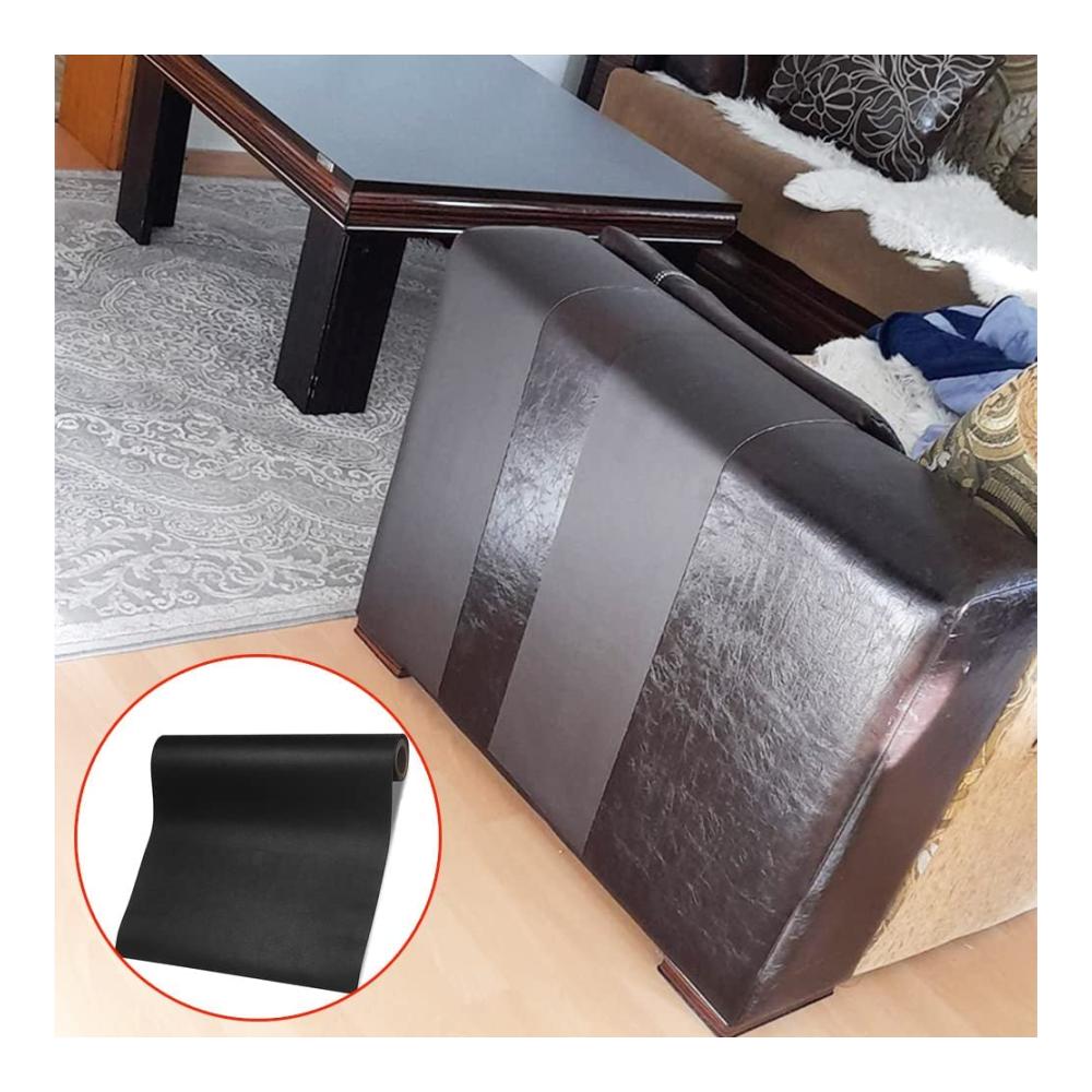 Hochwertiger Textilkleber für schnelle und einfache Reparaturen - Reparaturset für Leder Kunstleder & Textilien - Selbstklebendes Patch-Kit für Sofas Autositze Bürostühle & mehr (Schwarz
