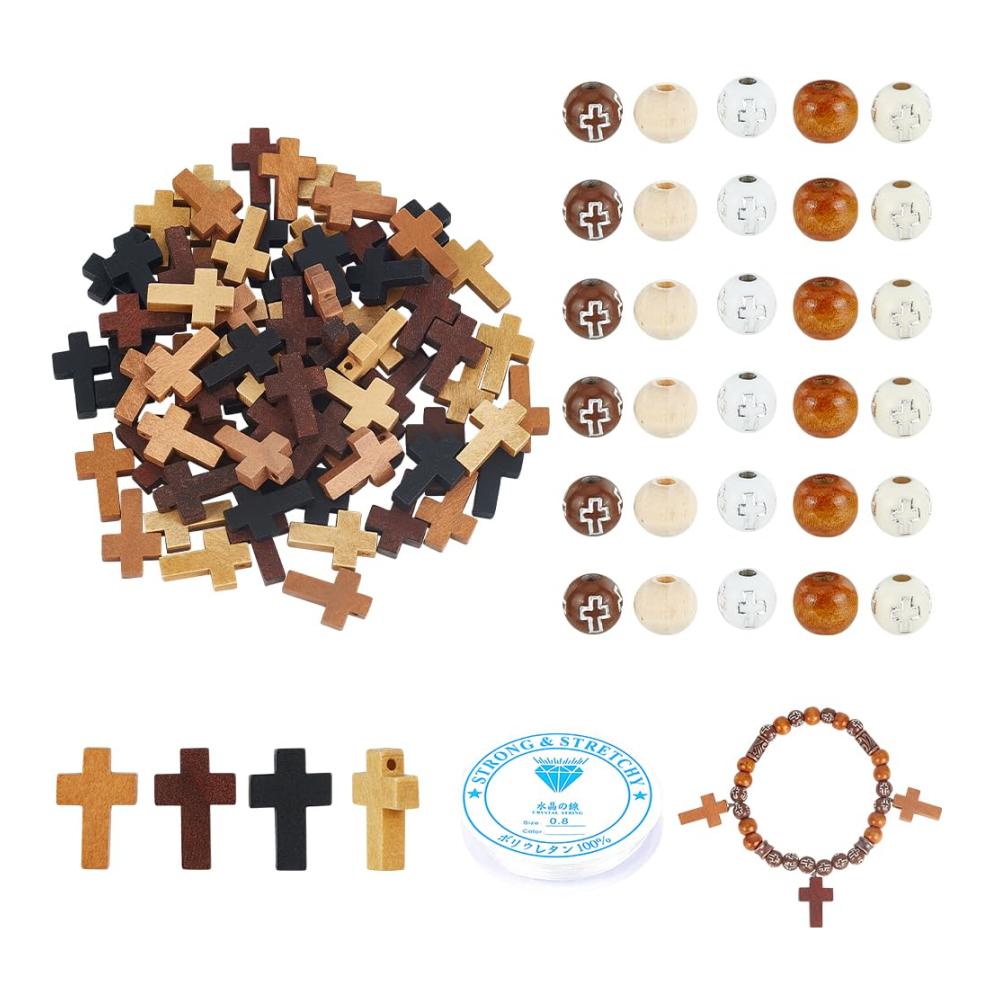 Kreieren Sie Ihr eigenes Schmuckunikat – nbeads 330-teiliges Kreuz Armband Bastelset mit Holz-Anhängern und Acrylperlen. Perfekt für DIY-Armbänder Halsketten und Ohrringe. Entdecken Sie Ihre Kreat