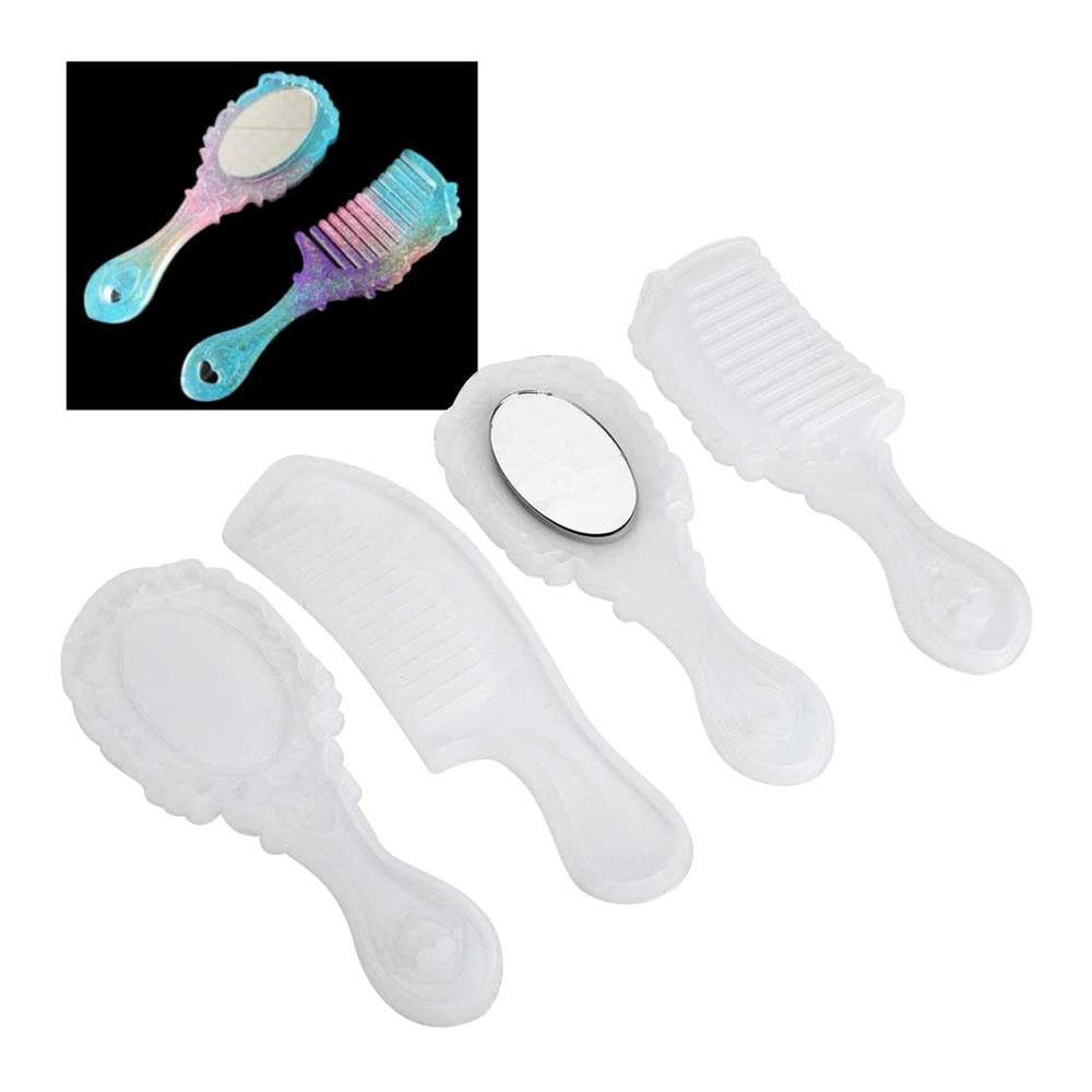 Gießofen-Set für DIY-Hobbyisten 5-teiliges Silikonform-Kit für Spiegel und Kämme - Perfekt für Handwerker und Bastler - Wiederverwendbare Formen für kreative Projekte