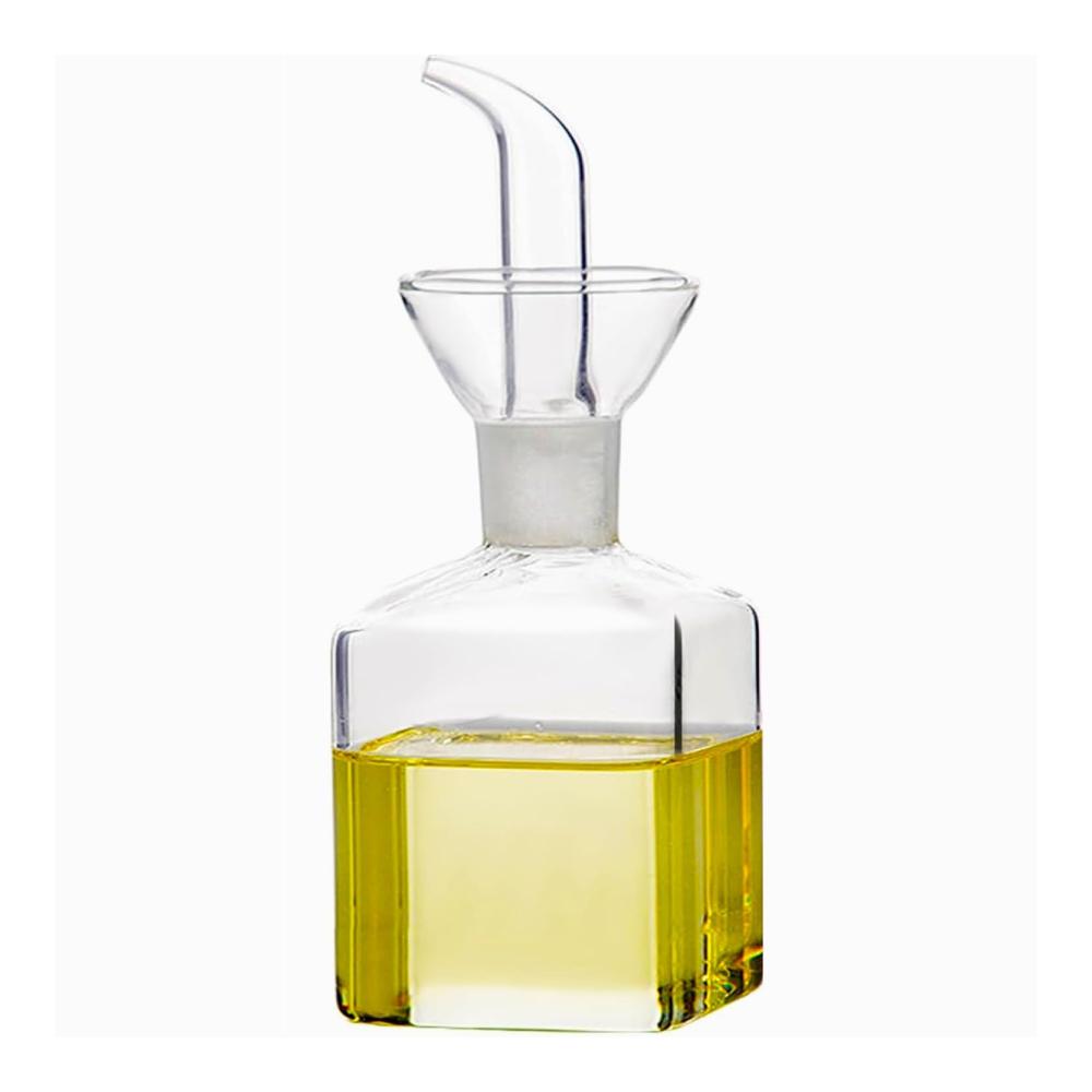 Glas Essig & Ölspender Set - Praktische Ölflaschen für die Küche Camping & BBQ - 125ml Essigspender mit Ausgießer - Serviergeschirr für delikate Aromen - Hochwertige Glasflaschen für Genussmomente