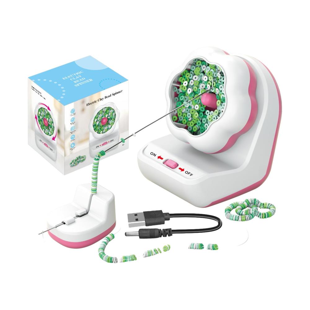 Perlenweben-Werkzeug-Set Elektrischer Bead Spinner für Armbandherstellung & Clay Beads - Upgrade-Kit inklusive Nadeln & Anleitung für Freundschaftsarmbänder & mehr