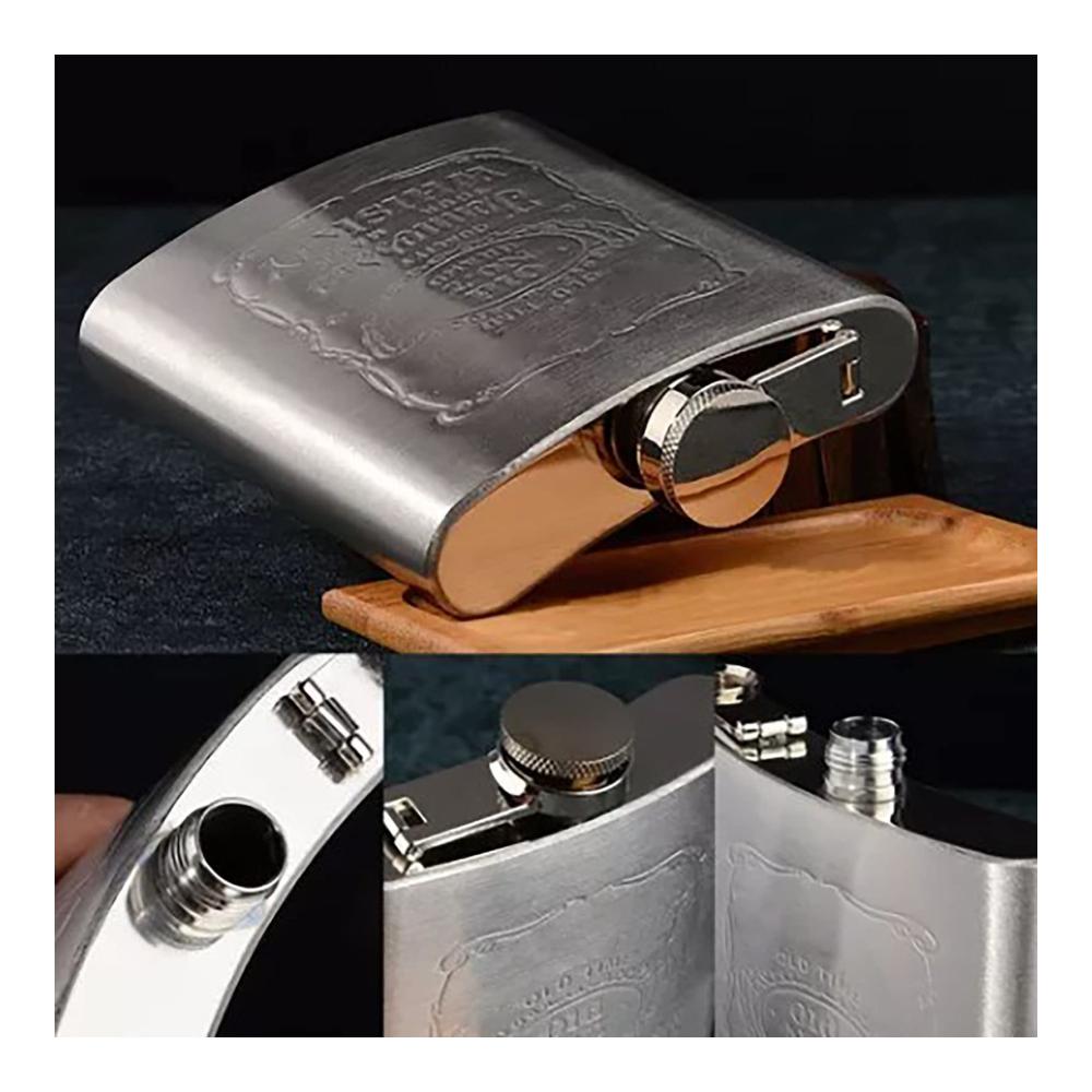 Premium 7oz Flachmann Set | Hochwertiges Barzubehör aus Edelstahl | Auslaufsicherer Whisky-Flachmann mit Trichter | Ideal für Wandern Klettern Angeln Camping | Tragbare Genussmomente