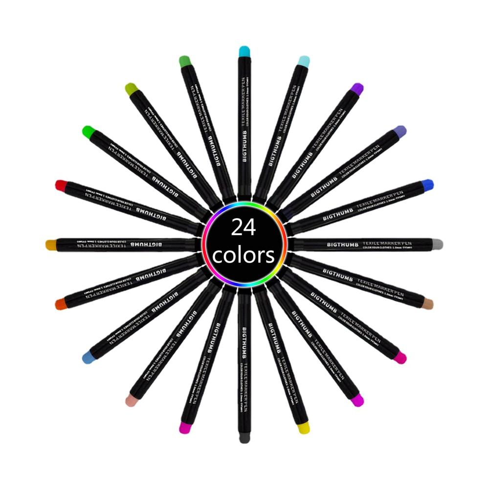Stoffmalfarben Set 10 Farben Stoffstifte Permanent für Kleidung T-Shirts Leinwände & Taschen - Ideal für Kunstprojekte Basteln & Geschenke für Erwachsene und Kinder