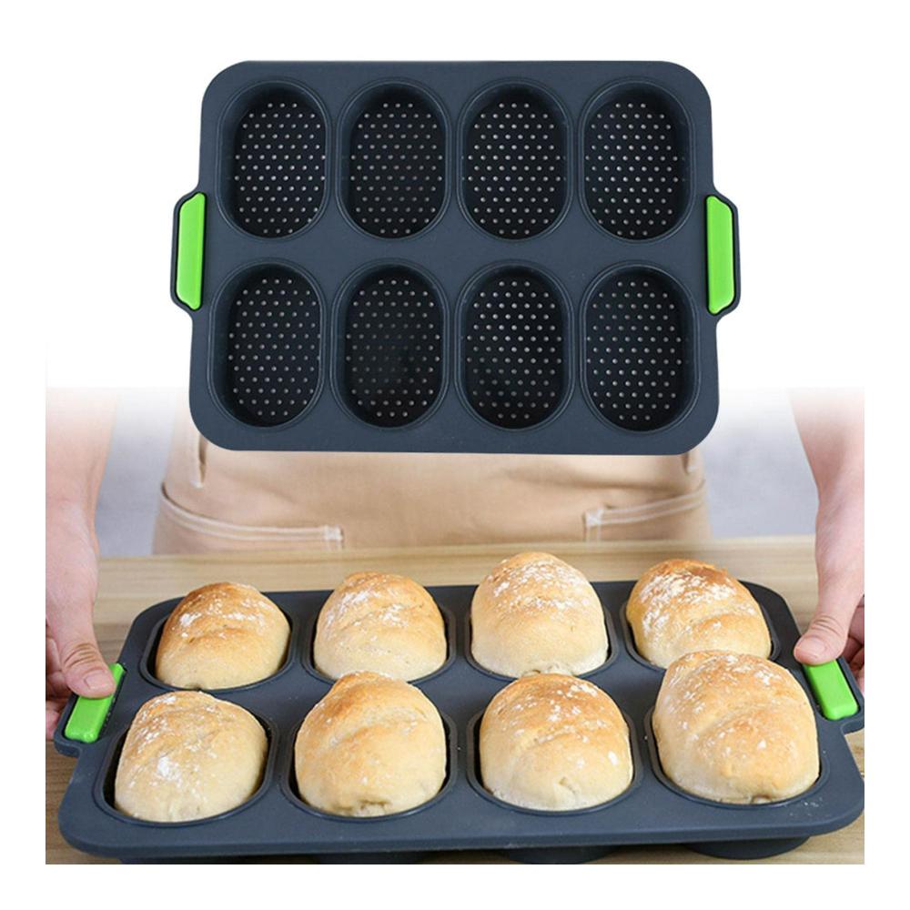 Premium Backform für französisches Brot - Antihaftbeschichtetes Knusper-Tablett für DIY Brotbackliebhaber - Mini-Brotformen für perfekte Laibe - Dunkel