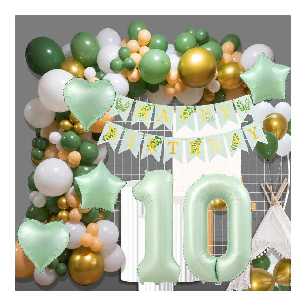 Celebrate 20 Jahre Leben mit Stil! 20 Geburtstag Deko-Set für Frauen & Männer Grüne Luftballons Happy Birthday Girlande Partydekoration für einen unvergesslichen 20. Geburtstag. Machen Sie diesen Meilenstein mit unseren festlichen Ballons unvergesslich