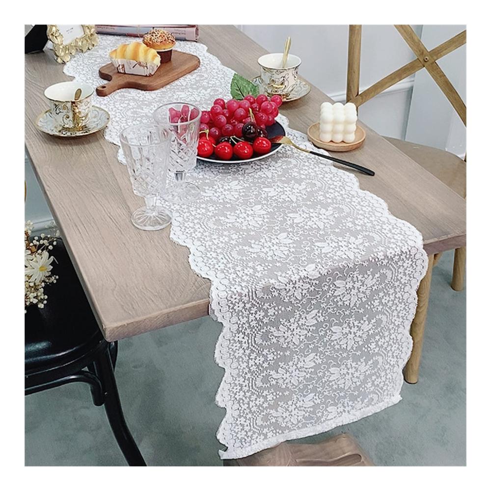 Boho Chic Weiße Spitze Tischläufer – Perfekte Hochzeitsdeko und Party-Dekoration für eine stilvolle Tischpräsentation (30x150
