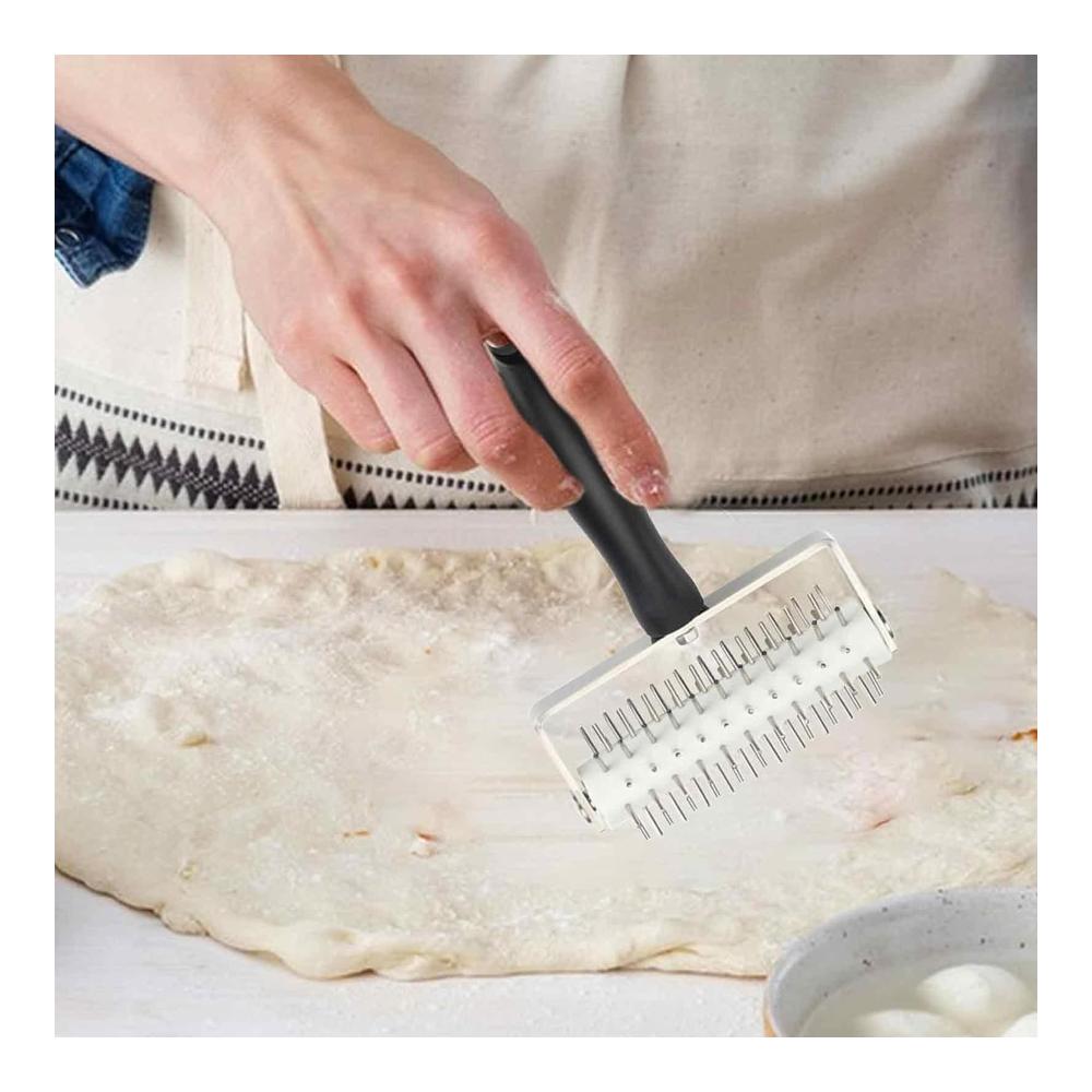 Professioneller Pizzaschneider und Teigroller - Müheloses Schneiden Verhindert Blasenbildung - Robustes ABS-Material - Ideal für Pizza und Gebäck in der Küche