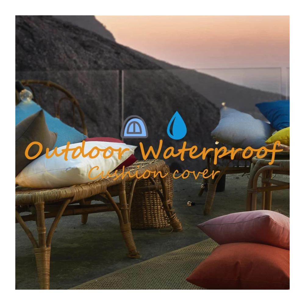 2er Set Wasserdichte Zierkissenbezüge 40x40cm | Dekorative Outdoor Kissenhüllen mit Blättermuster | Pflegeleicht und Stilvoll für Balkon Garten und Wohnzimmer | Hochwertige Leinenoptik in Salbeigrün