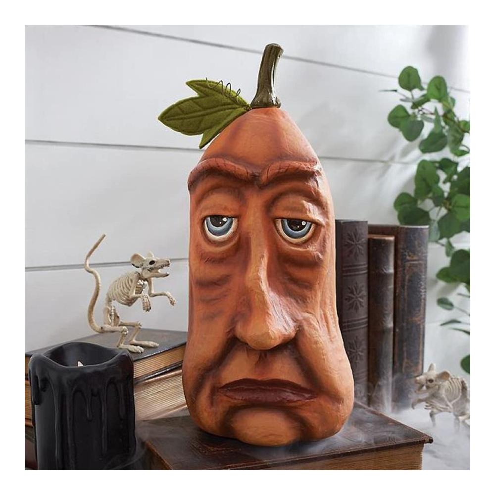 3D Halloween Kürbis Dekorationen - Lebendige Kürbisse mit Gesichtern für Ihr Spukhaus - Dekorative Kürbisfamilie für gruselige Halloween-Dekorationen - Zierschmuck inklusive